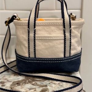 J. Crew Cream and Navy Crossbody Bag